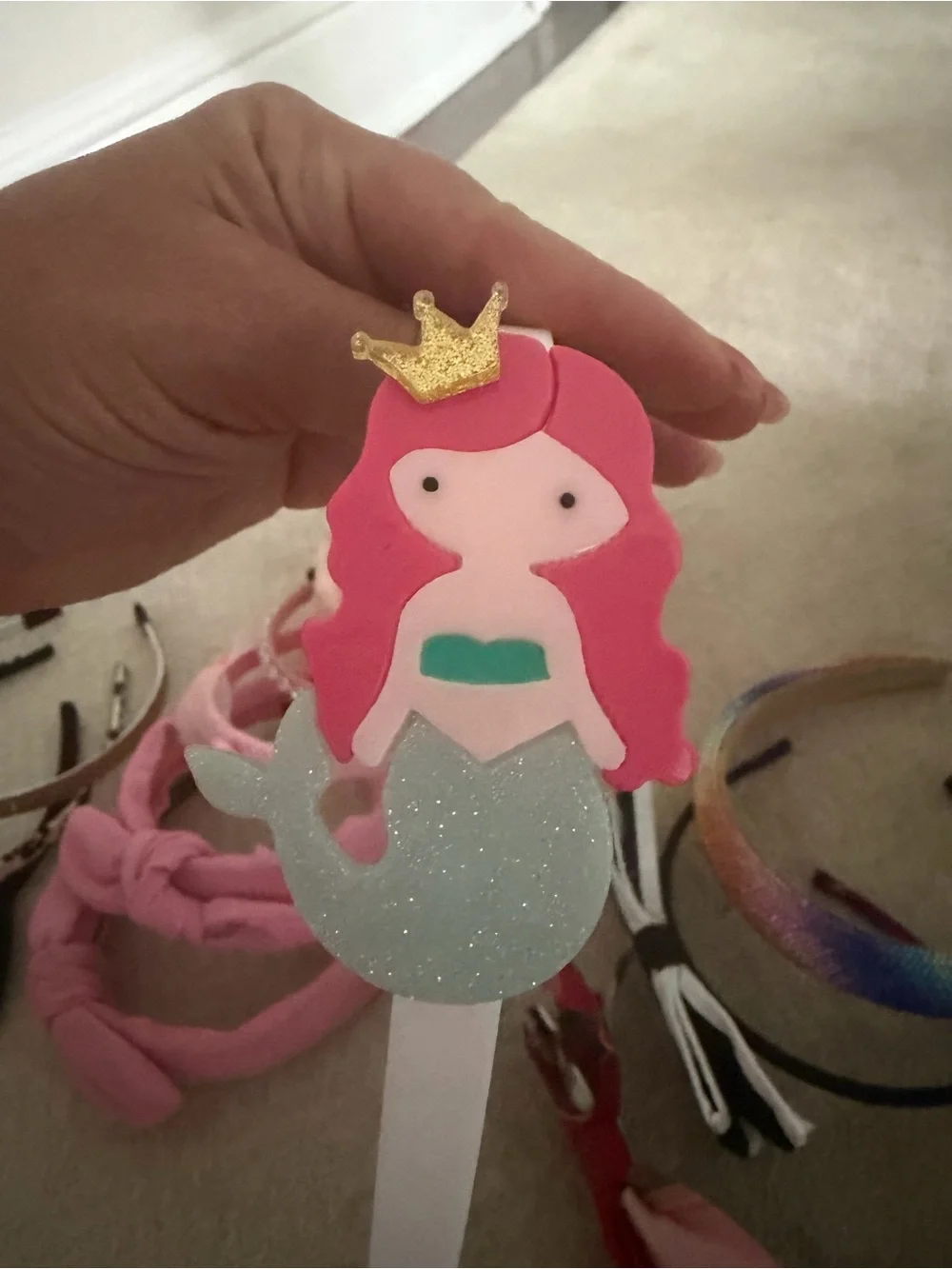 18 piece Headband Set with Bows, Bunny and Mermaid figures & Rhinestone Accents